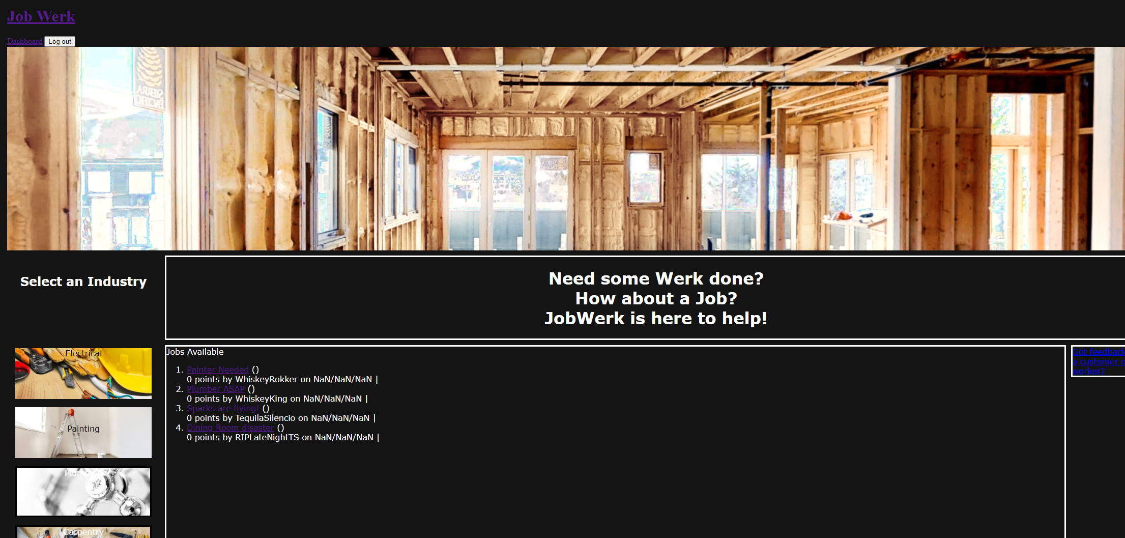 Job-Werk: an app for posting jobs and bidding on job posts